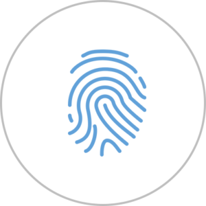 blå ikon av fingeravtryck