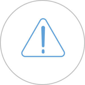 blå ikon av varningstriangel